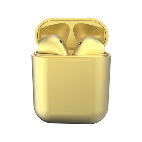 Inpods 12 TWS Popup Touch Control Bluetooth Wireless Earbuds Mettalic Yellow