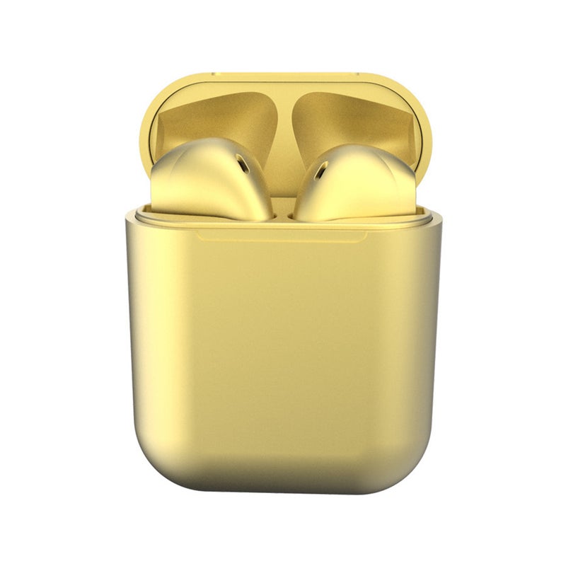 Generic - Inpods 12 TWS Popup Touch Control Bluetooth Wireless Earbuds Mettalic Yellow - Image 1