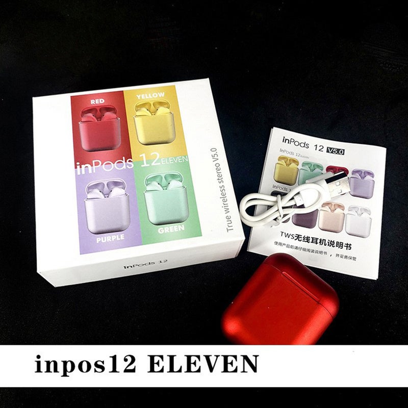 Generic - Inpods 12 TWS Popup Touch Control Bluetooth Wireless Earbuds Mettalic Yellow - Image 1