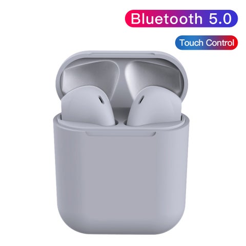 Inpods 12 TWS Popup Touch Control Bluetooth Wireless Earbuds Grey