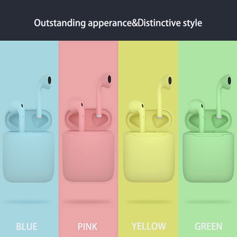 Generic - Inpods 12 TWS Popup Touch Control Bluetooth Wireless Earbuds Yellow - Image 1