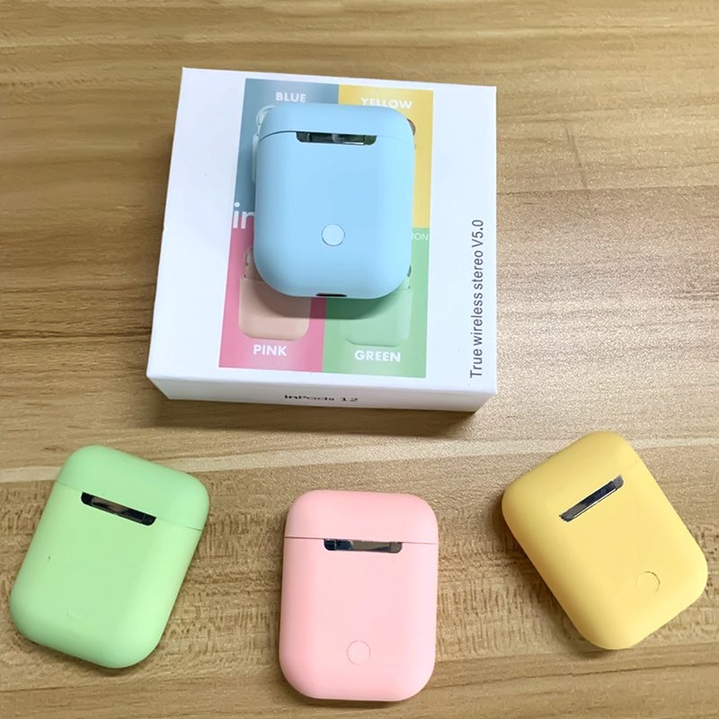 Generic - Inpods 12 TWS Popup Touch Control Bluetooth Wireless Earbuds Yellow - Image 1