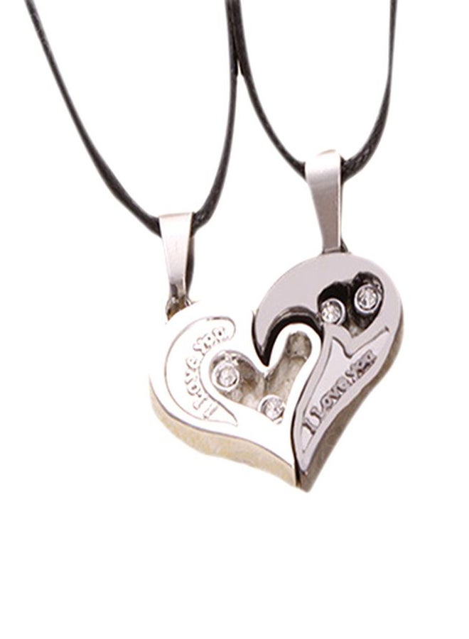 2-Piece Rhinestone Studded Couple Necklace - Image 1