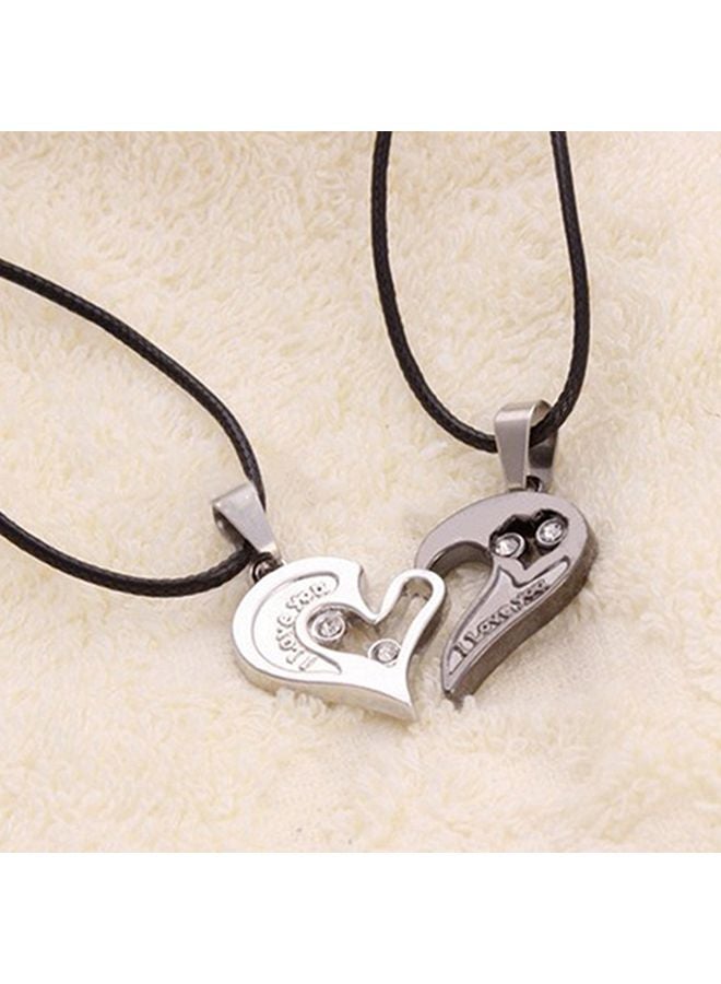 2-Piece Rhinestone Studded Couple Necklace - Image 2