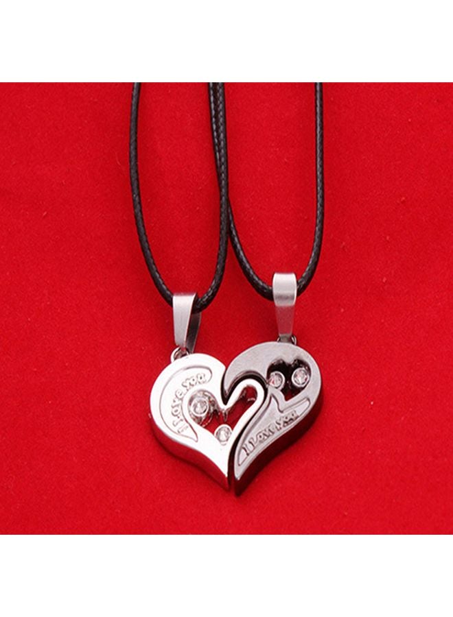 2-Piece Rhinestone Studded Couple Necklace - Image 3