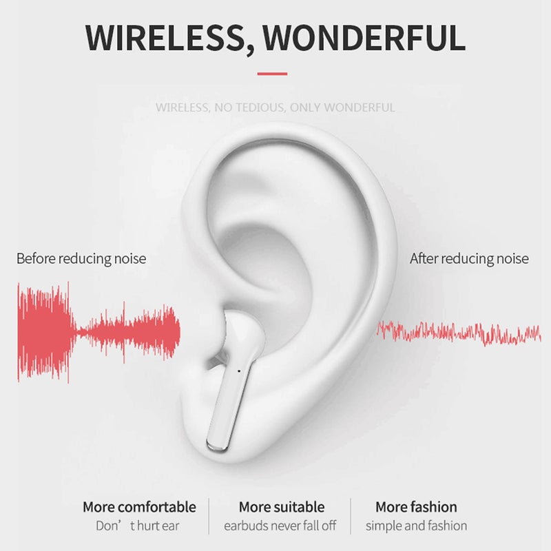 Generic - i12 TWS Popup Touch Control Bluetooth Wireless Earbuds White - Image 1