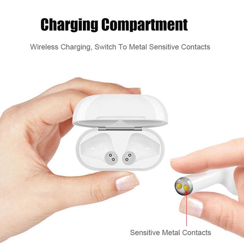 Generic - i12 TWS Popup Touch Control Bluetooth Wireless Earbuds White - Image 1