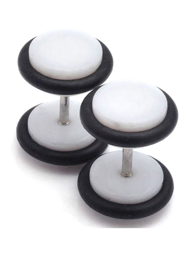 Dumbbell Style Stud Earrings 
