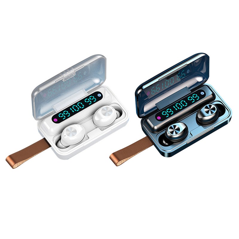 Generic - F9 9 TWS Bluetooth Wireless Led Power Display Earbuds With Touch Control Black - Image 1