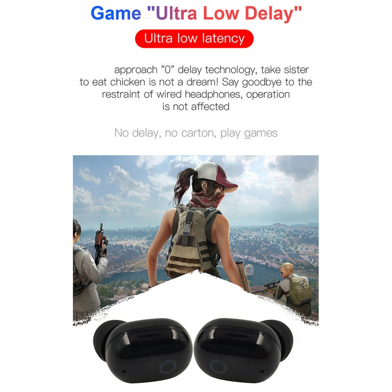 A16 TWS Bluetooth Wireless Led Power Display Earbuds With Fingerprint Touch Control White