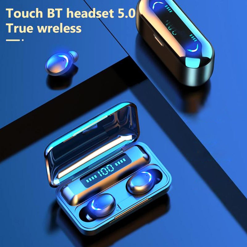 Generic - F9 6 TWS Bluetooth Wireless Led Power Display Earbuds With Touch Control White - Image 1