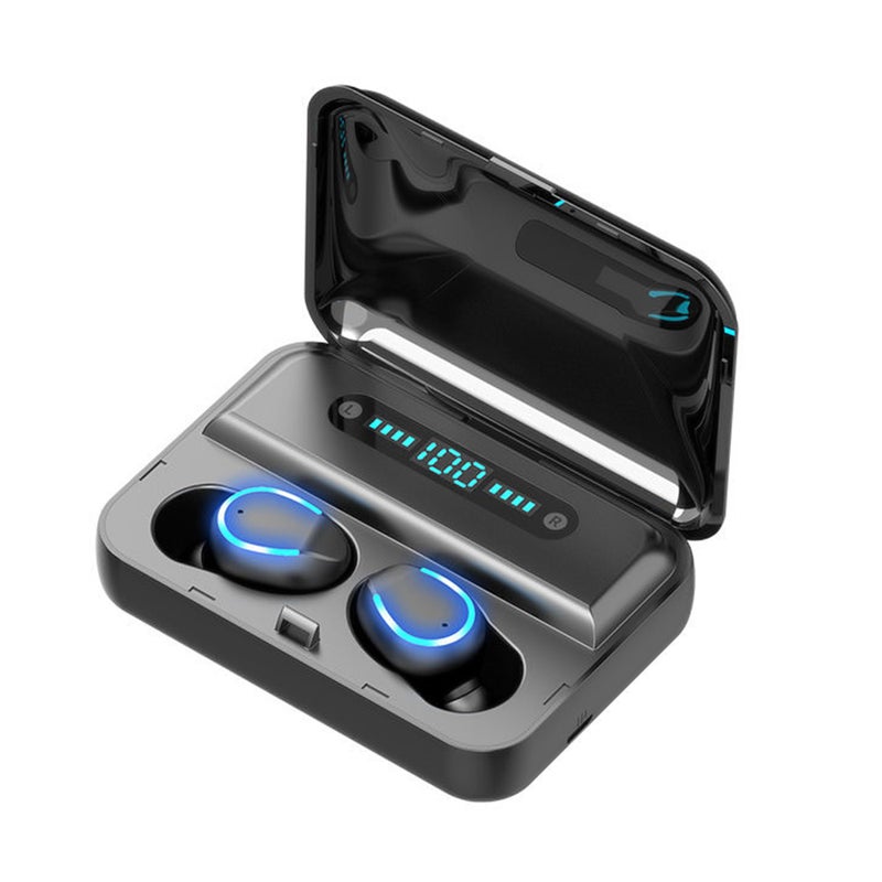 Generic - F9 6 TWS Bluetooth Wireless Led Power Display Earbuds With Touch Control Black - Image 1