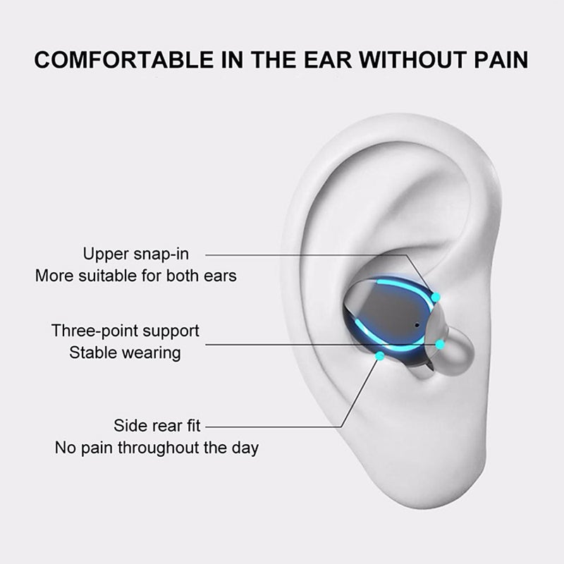 Generic - F9 6 TWS Bluetooth Wireless Led Power Display Earbuds With Touch Control Black - Image 1