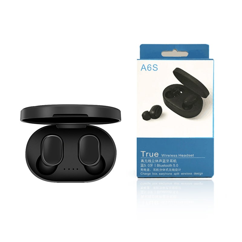 Generic - A6S Mini TWS Wireless Bluetooth Stereo Earbuds Black - Image 1