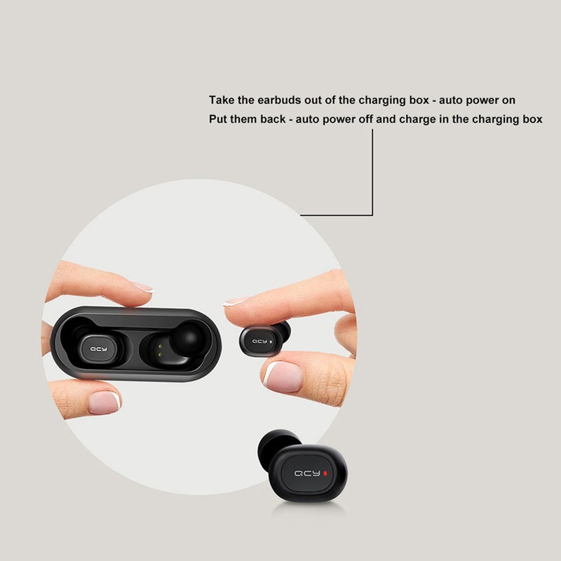 T1C Stylish Wireless In Ear Bluetooth Earbuds Black