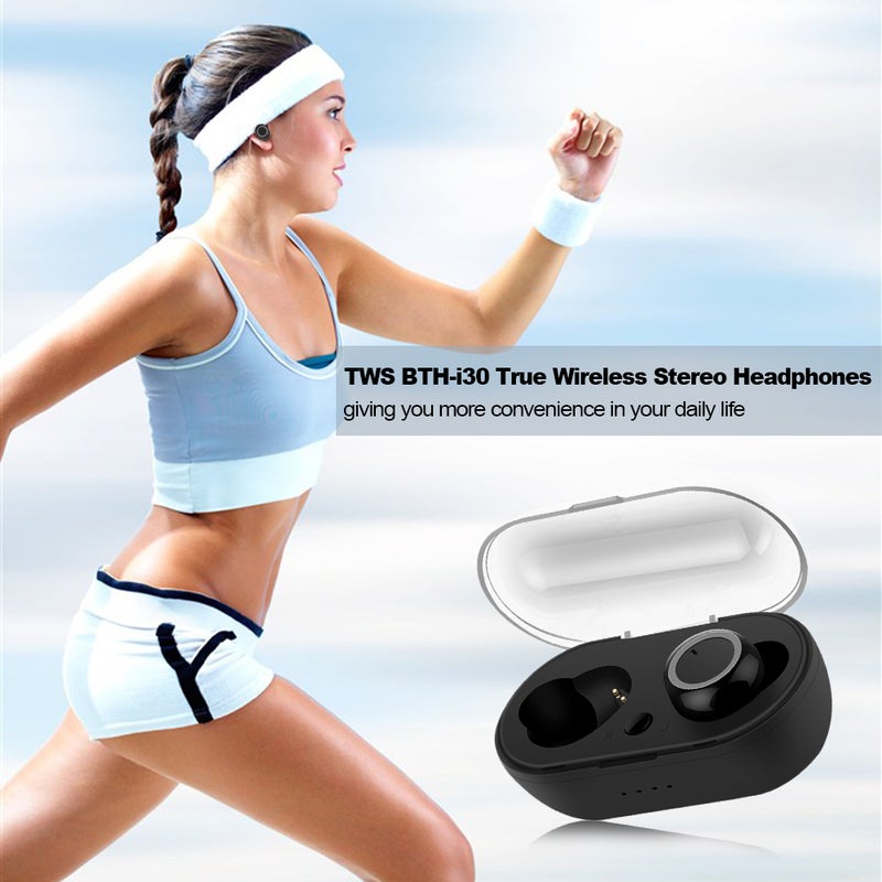 Generic - TWS BTH i30 True Wireless Stereo Bluetooth Touch Control Earbuds black & blue - Image 1
