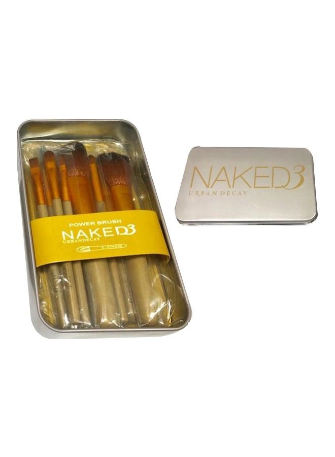 NAKED3 Set Of 12-Piece Goat Hair Makeup Brushes Multicolour 