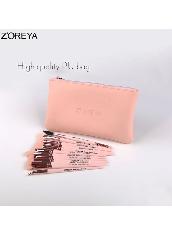 Z'OREYA 12-Piece Make Up Brush With Bag Pink/Black - Image 3