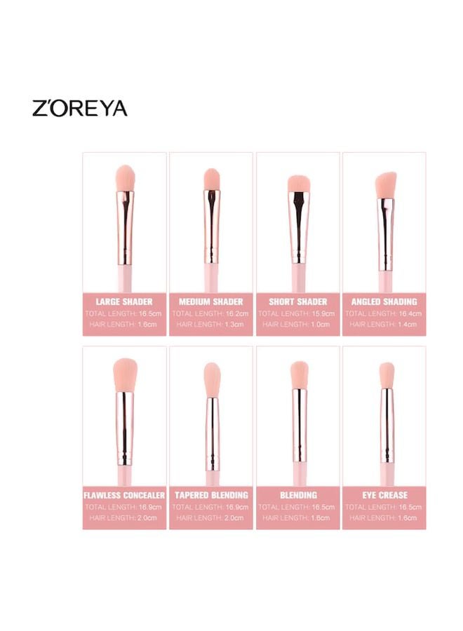 Z'OREYA 12-Piece Make Up Brush With Bag Pink/Black - Image 4