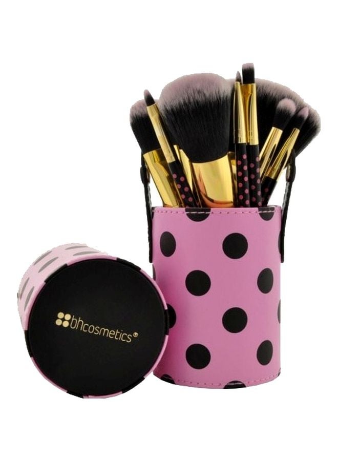 11-Piece Makeup Brush Set With Case Black/Gold/Pink - v1605772659/N41808133A_1