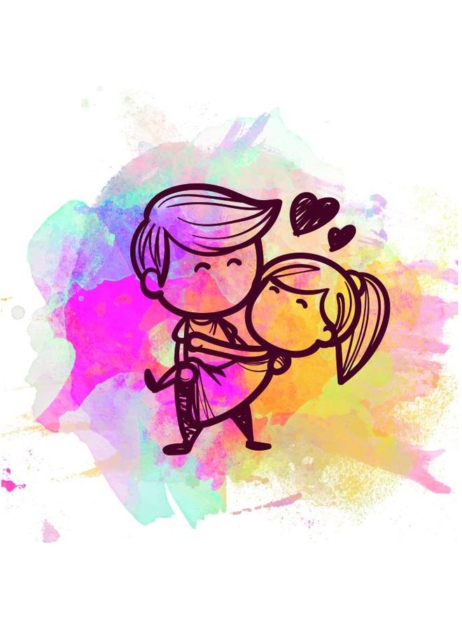 Fast Print Characters Design Framed Vinyl Tableau Multicolor 70x50cm