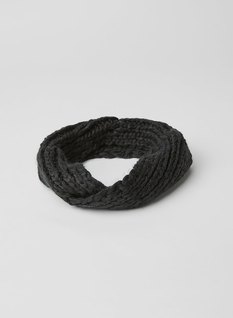 FOREVER 21 Solid Pattern Knitted Headband Black - Image 2