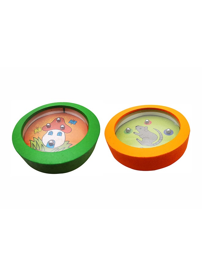 asmat Set Of 2 Wooden Balance Ball And Roller Maze Toys 7 X 7cm