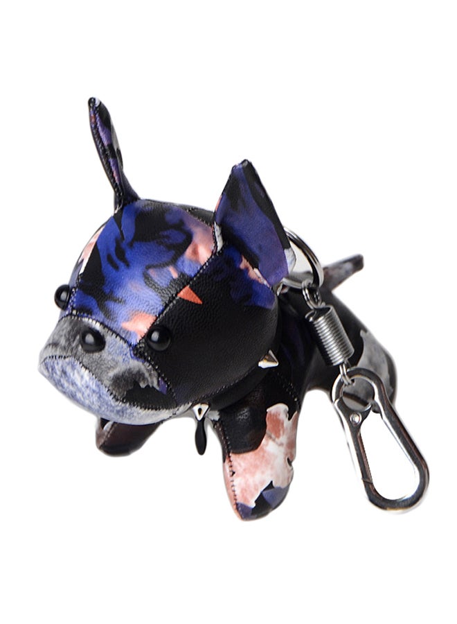 Mini Bulldog Puppy Faux Leather Doll Hanging Pendant Key Ring Keychain Decor 20 x 10 x 20cm 