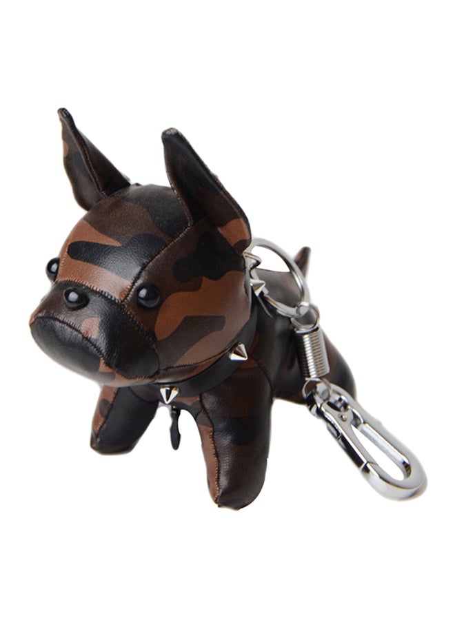 Mini Bulldog Puppy Faux Leather Doll Hanging Pendant Key Ring Keychain Decor 20 x 10 x 20cm 