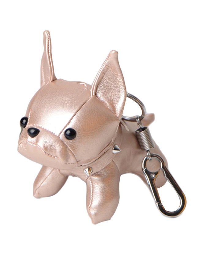 Mini Bulldog Puppy Faux Leather Doll Hanging Pendant Key Ring Keychain Decor 20 x 10 x 20cm 