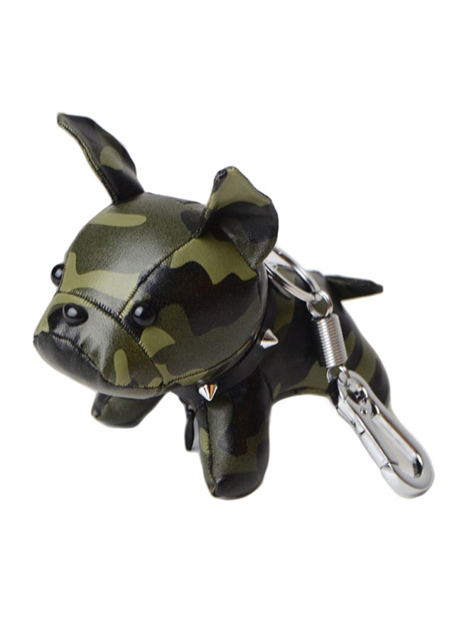 Mini Bulldog Puppy Faux Leather Doll Hanging Pendant Key Ring Keychain Decor 20 x 10 x 20cm 