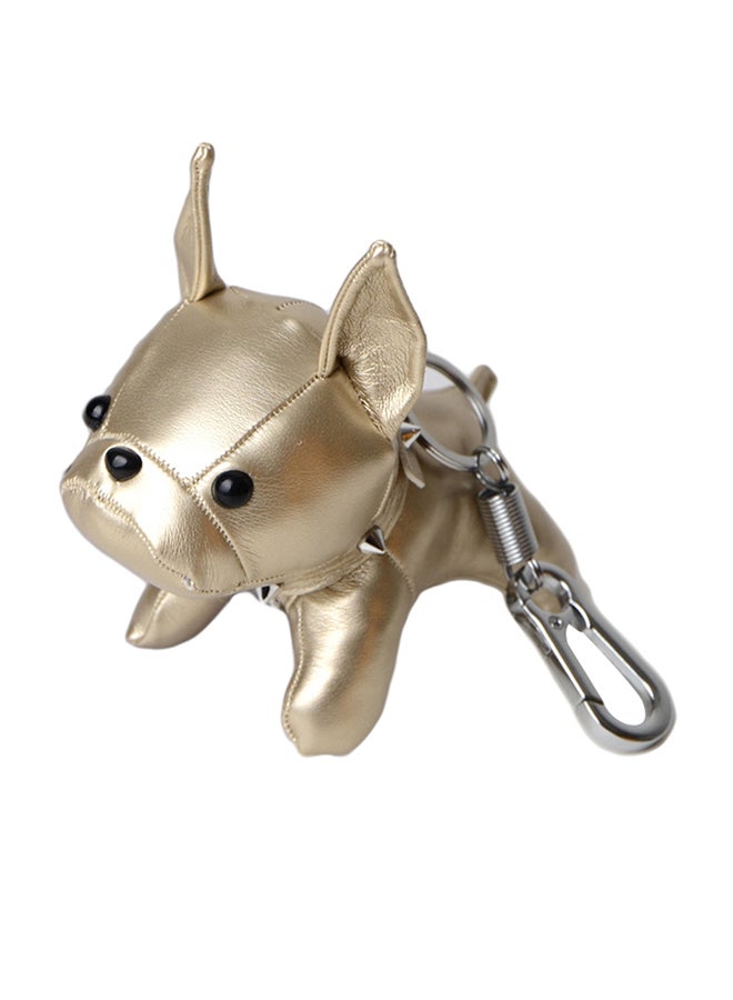 Mini Bulldog Puppy Faux Leather Doll Hanging Pendant Key Ring Keychain Decor 20 x 10 x 20cm 