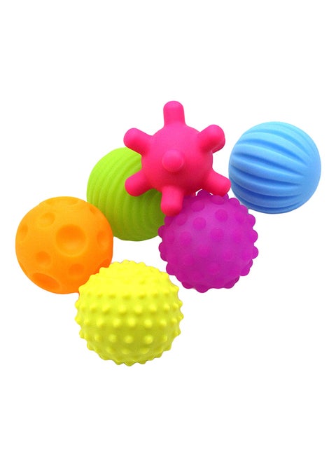 6 - Pieces Of Sensory Touch Multiple Textured Baby Balls with BB Sound Bath Education Toy 20 x 10 x 20cm