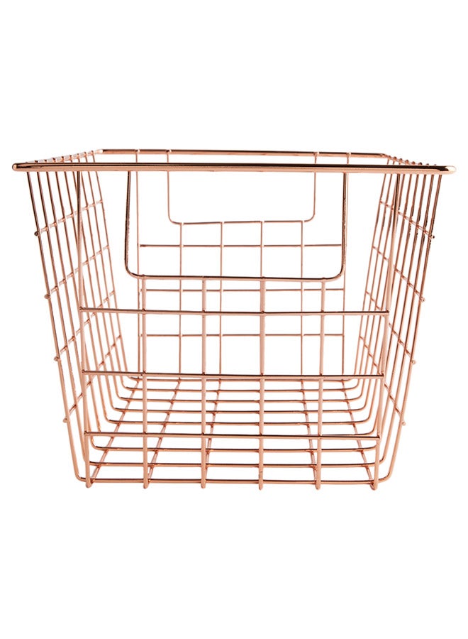 إي إس ستور سلة تخزين سلكية ذهبي وردي 30x20x16سم - Image 4