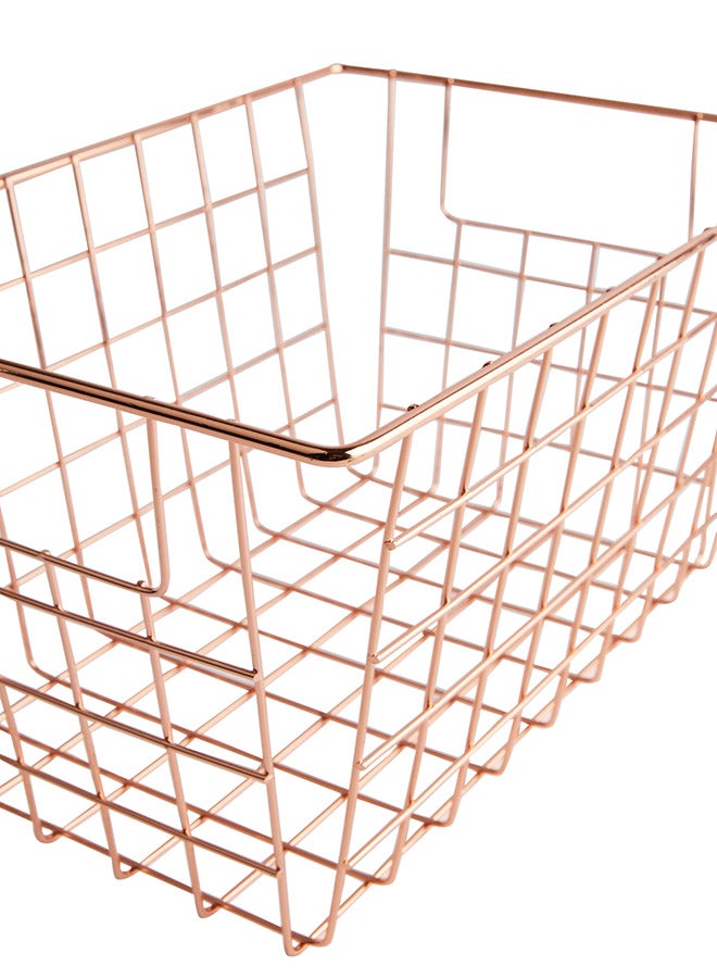 إي إس ستور سلة تخزين سلكية ذهبي وردي 30x20x16سم - Image 5