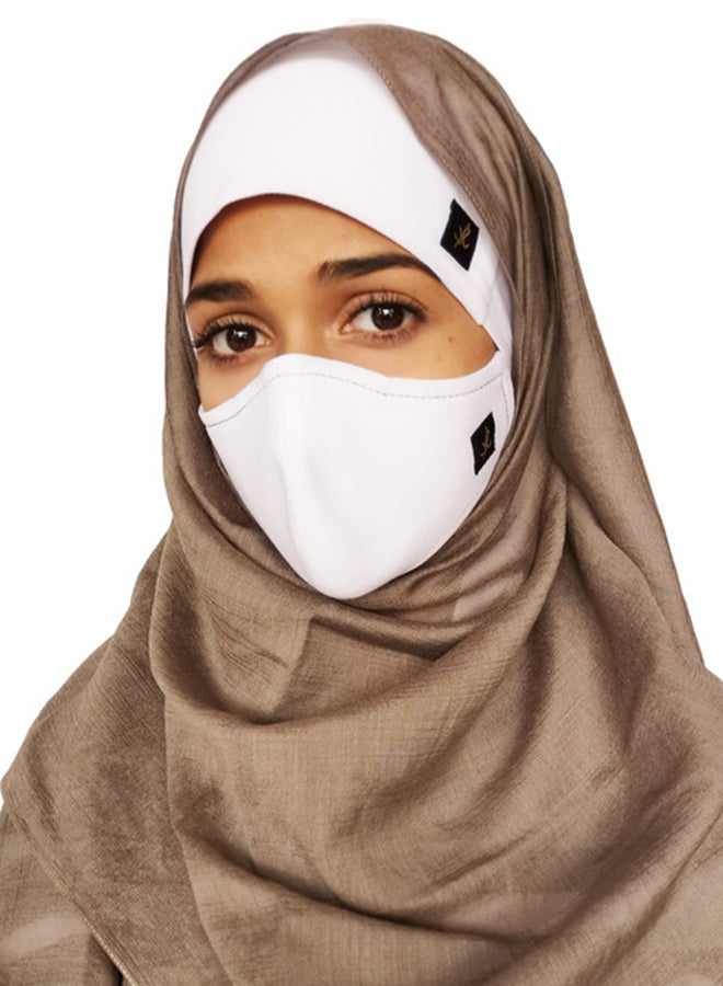 Sana'a Kayum Head Cap And Reusable Face Mask Set White Small  - Image 4