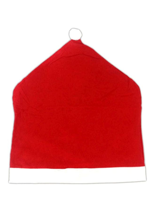 جينو طقم أغطية كراسي على شكل قبعة سانتا كلوز من 4 قطع أحمر/أبيض 20x24بوصة - Image 1