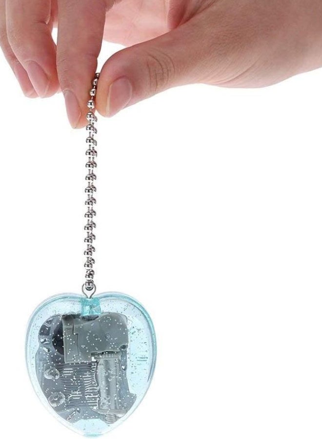 Heart Shape Music Box With Chain Blue/Silver  - Image 2