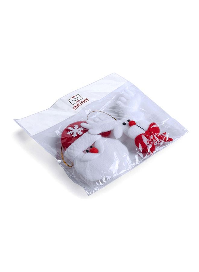 جينو قطعتا زخرفة لديكور أبيض/أحمر/أسود 15x17x1.5سم - Image 2