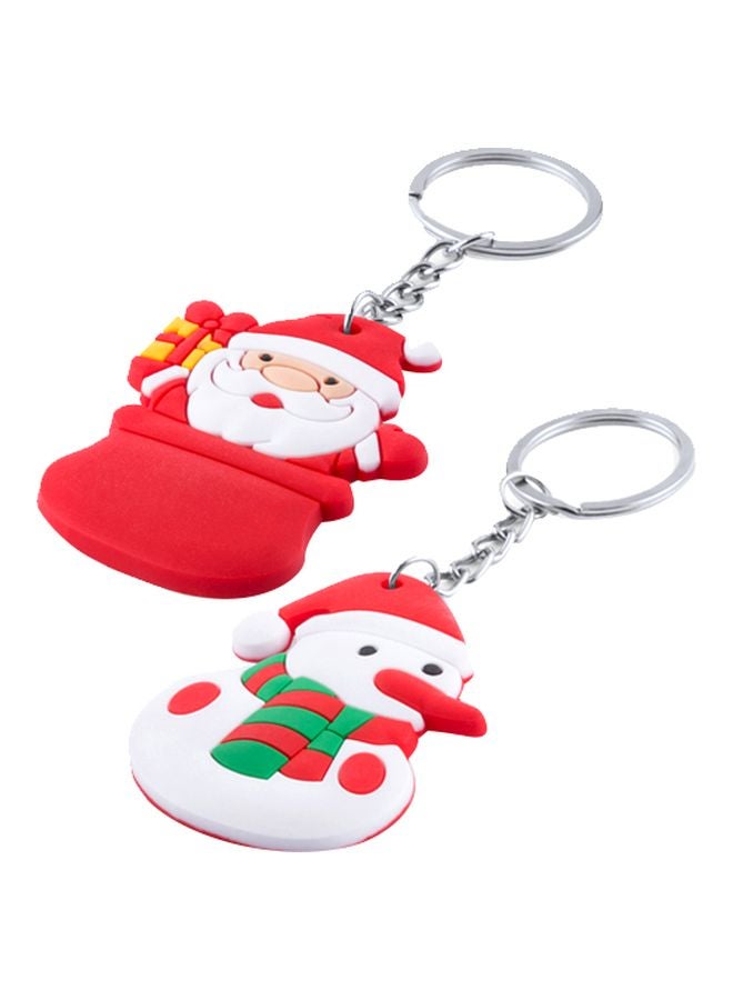 جينو حلقة مفاتيح بتصميم من قطعتين أخضر/ أبيض/ أحمر 4.2x5.8x0.3سم - Image 1