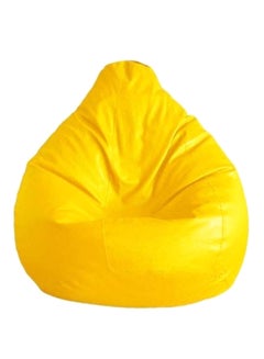 Luxe Decora PVC Leather Bean Bag Yellow 80x80x50cm