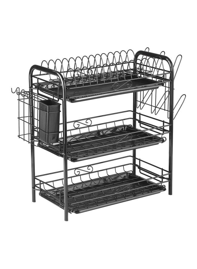 3-Tier Dish Drying Rack Black 49x18x25cm - Image 1