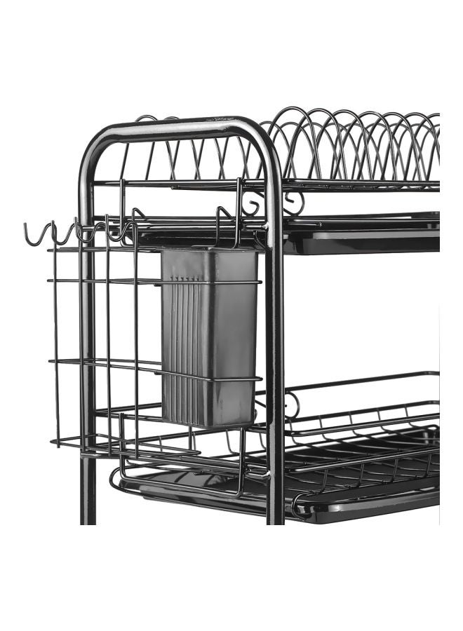 Generic 3-Tier Rust Proof Dish Drying Rack Black 49x18x25cm  - Image 3