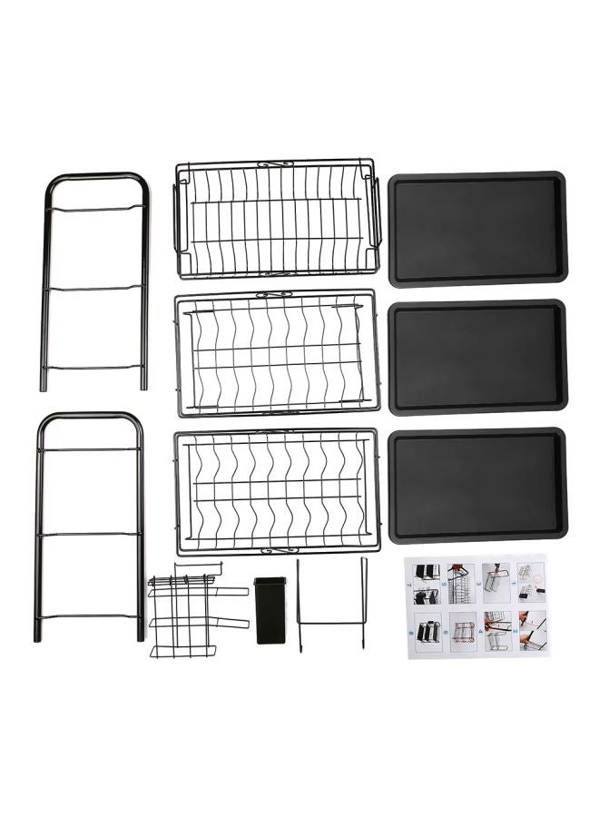 Generic 3-Tier Rust Proof Dish Drying Rack Black 49x18x25cm  - Image 4