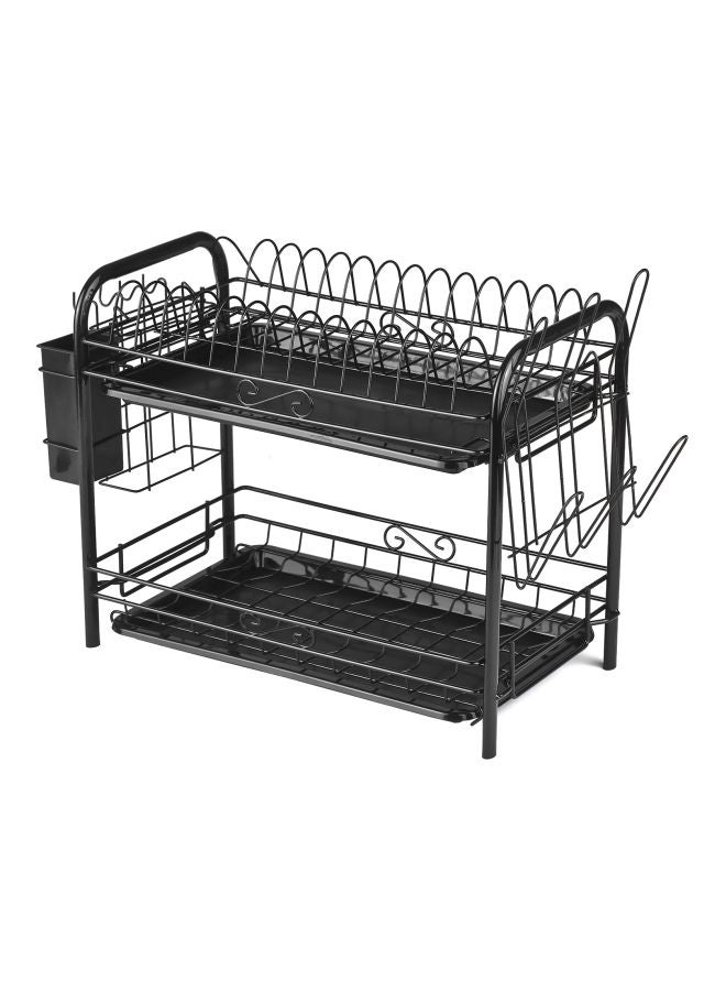 2-Tier Dish Drying Rack Black 43x14.5x25cm - Image 2