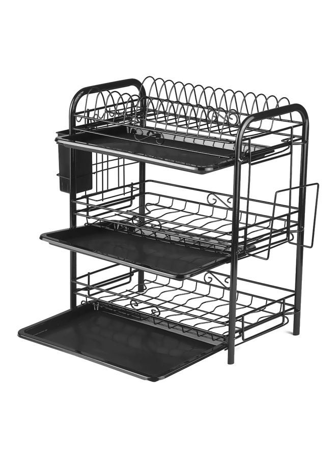 Generic - 3-Tier Rust Proof Dish Drying Rack Black 49x18x25cm - Image 1