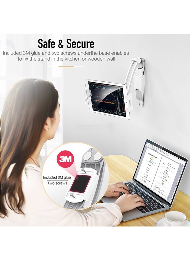 Rock Universal Adjustable Suspensible Desktop Phone Tablet Stand Silver - Image 4