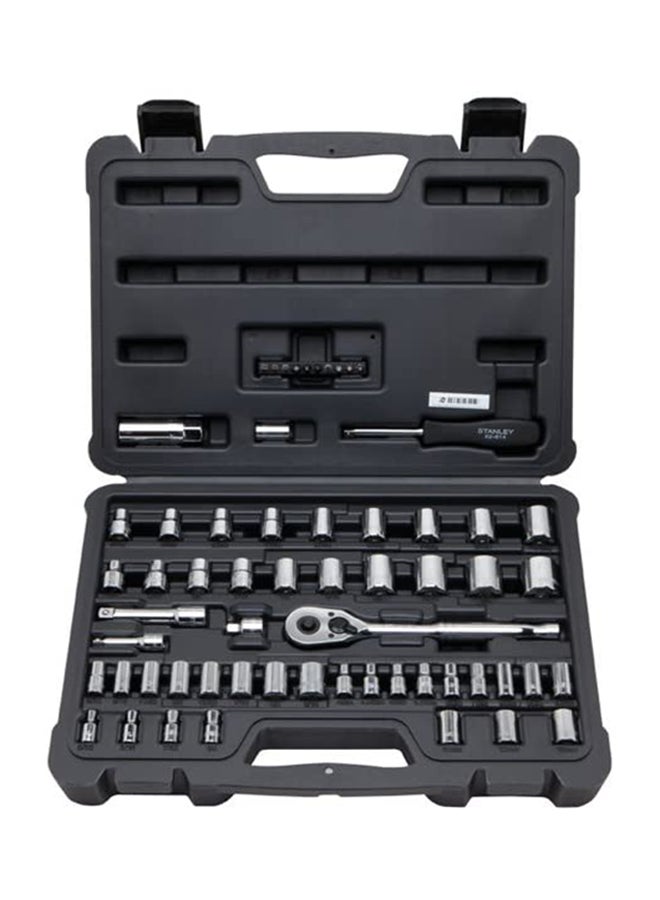 Stanley 60-Piece Heavy Duty Drive Mechanics Tool Set Silver/Black  - Image 2