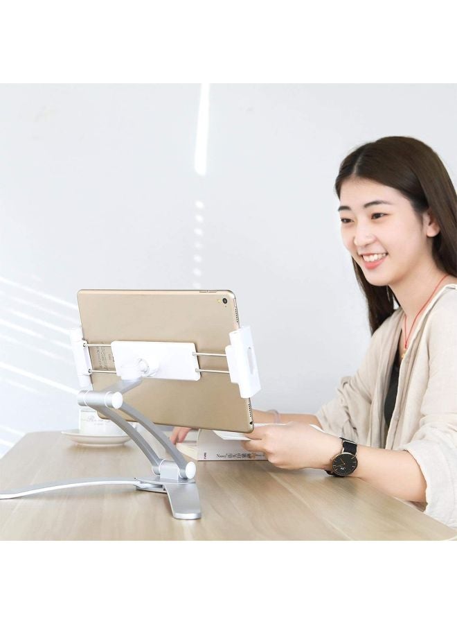 روك حامل للهاتف بتصميم قابل للتعديل لهاتف أبل آيفون XS ماكس/ آي باد فضي - Image 2