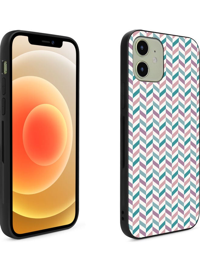 Okteq Protective Snap Case Cover For Apple iPhone 12 Blue Pink Pattern  - Image 2